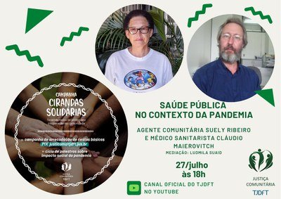 Programa Justiça Comunitária promove palestra sobre saúde pública no contexto da pandemia