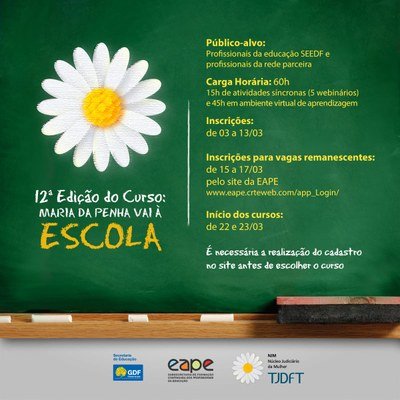 Maria da Penha Vai à Escola: Abertas as inscrições para profissionais da educação e rede de proteção