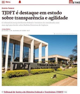 Mídia destaca transparência e celeridade do TJDFT na concessão de medidas protetivas