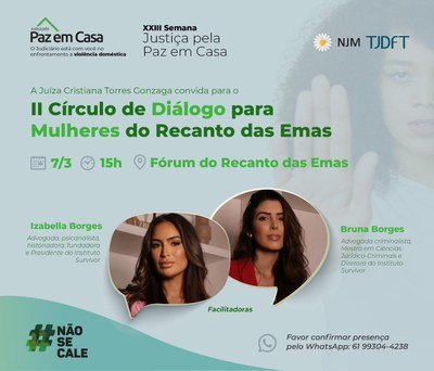 Semana Paz em Casa: Recanto das Emas recebe II Círculo de Diálogo para Mulheres