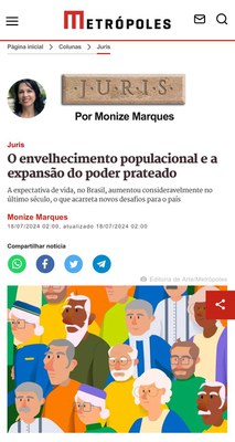 Juíza do TJDFT publica artigo sobre envelhecimento populacional