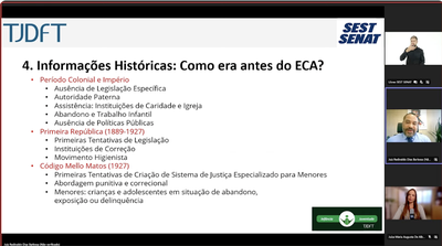 Juízes do TJDFT falam sobre os 34 anos do ECA em palestra ao SEST SENAT